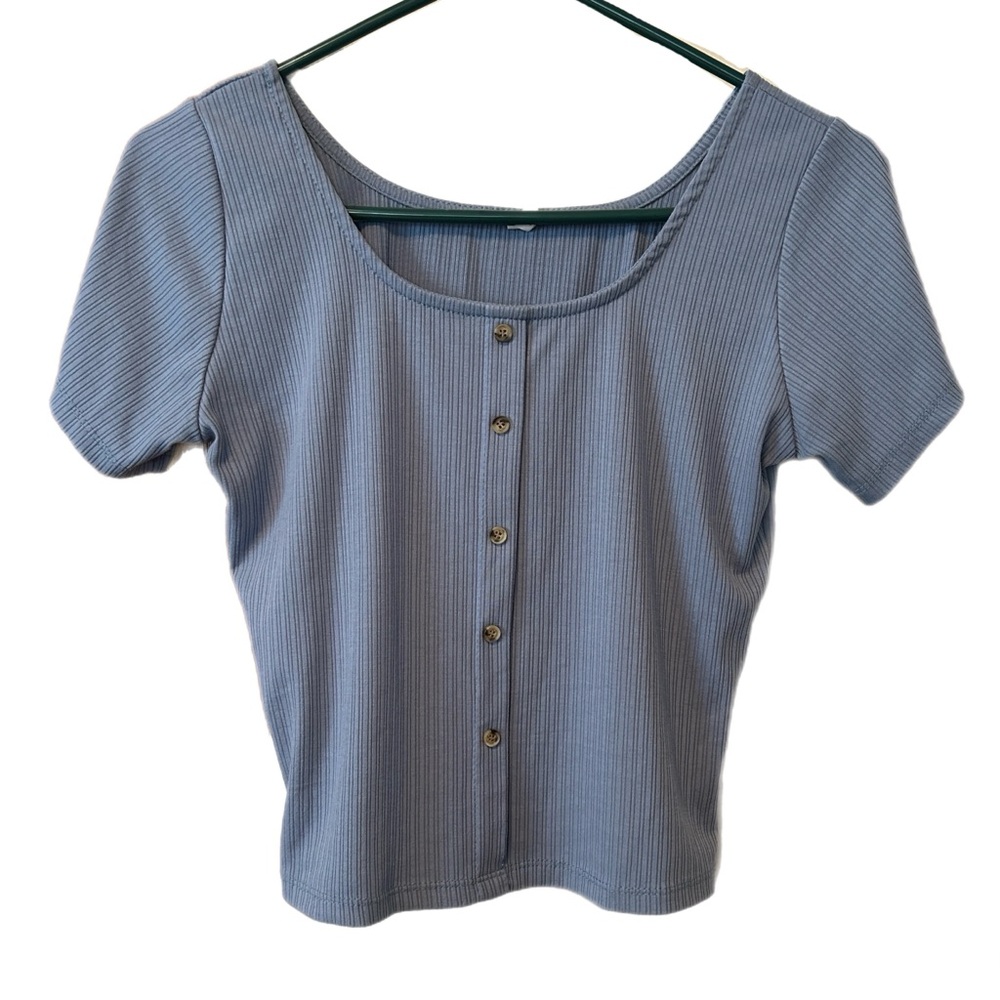 Blue Women's ribbed Top